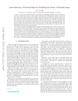Active Discovery of Network Roles for Predicting the Classes of Network
  Nodes