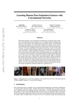 Learning Human Pose Estimation Features with Convolutional Networks