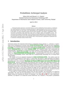 Probabilistic Archetypal Analysis