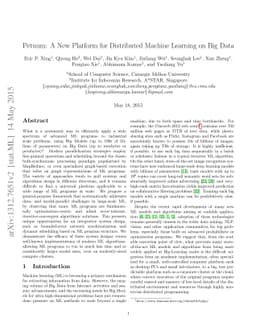 Petuum: A New Platform for Distributed Machine Learning on Big Data