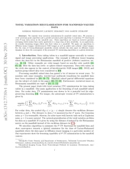Total variation regularization for manifold-valued data