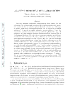 Adaptive Threshold Estimation by FDR