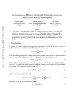 Communication Efficient Distributed Optimization using an Approximate
  Newton-type Method
