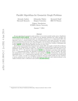 Parallel Algorithms for Geometric Graph Problems