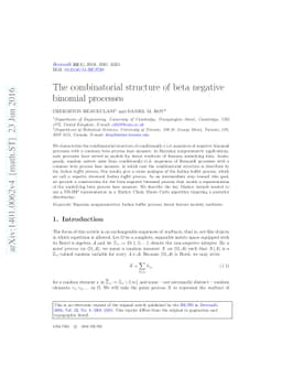 The combinatorial structure of beta negative binomial processes