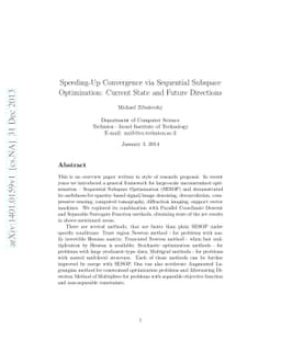 Speeding-Up Convergence via Sequential Subspace Optimization: Current
  State and Future Directions