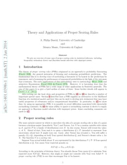 Theory and Applications of Proper Scoring Rules