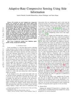 Adaptive-Rate Compressive Sensing Using Side Information