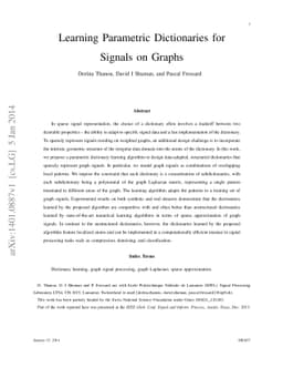 Learning parametric dictionaries for graph signals