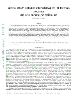 Second order statistics characterization of Hawkes processes and
  non-parametric estimation
