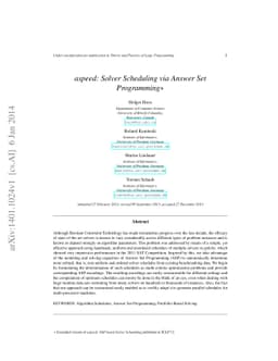 Solver Scheduling via Answer Set Programming
