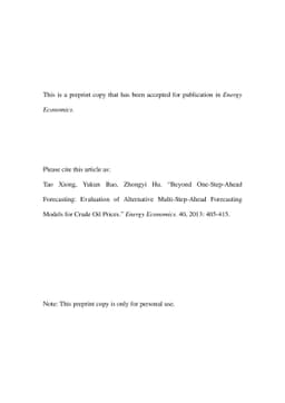 Beyond One-Step-Ahead Forecasting: Evaluation of Alternative
  Multi-Step-Ahead Forecasting Models for Crude Oil Prices