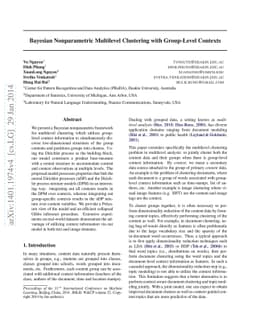 Bayesian Nonparametric Multilevel Clustering with Group-Level Contexts