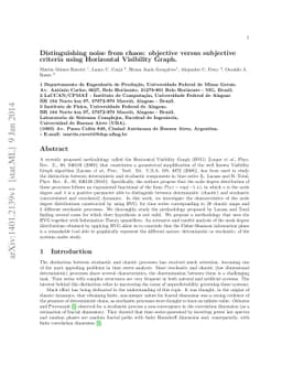 Distinguishing noise from chaos: objective versus subjective criteria
  using Horizontal Visibility Graph