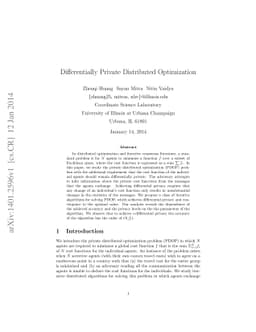 Differentially Private Distributed Optimization