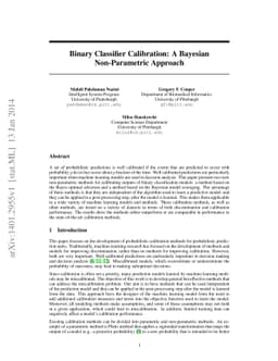Binary Classifier Calibration: Bayesian Non-Parametric Approach