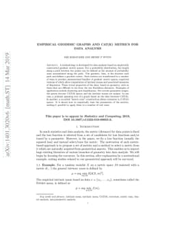 Empirical geodesic graphs and CAT(k) metrics for data analysis