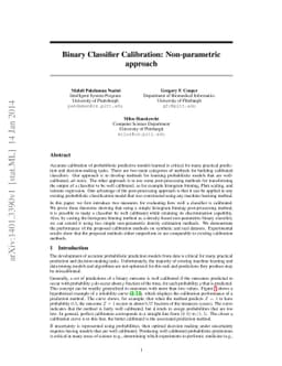 Binary Classifier Calibration: Non-parametric approach