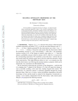 Multiple optimality properties of the Shewhart test