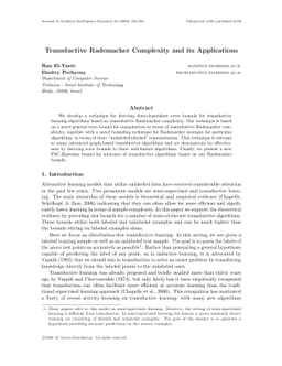 Transductive Rademacher Complexity and its Applications