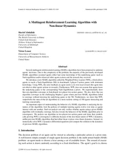 A Multiagent Reinforcement Learning Algorithm with Non-linear Dynamics