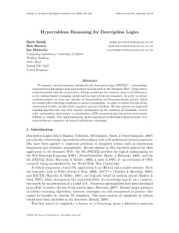 Hypertableau Reasoning for Description Logics