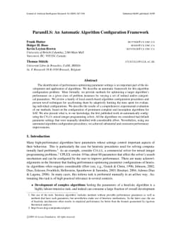 ParamILS: An Automatic Algorithm Configuration Framework