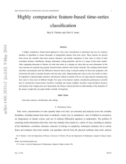 Highly comparative feature-based time-series classification
