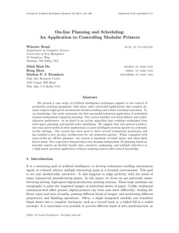 On-line Planning and Scheduling: An Application to Controlling Modular
  Printers