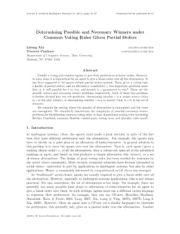 Determining Possible and Necessary Winners Given Partial Orders