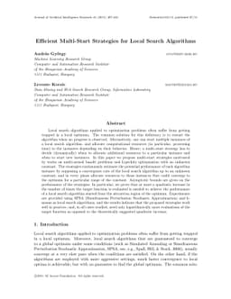 Efficient Multi-Start Strategies for Local Search Algorithms