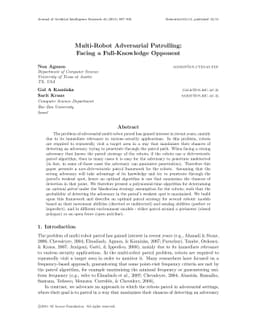 Multi-Robot Adversarial Patrolling: Facing a Full-Knowledge Opponent