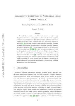 Community Detection in Networks using Graph Distance