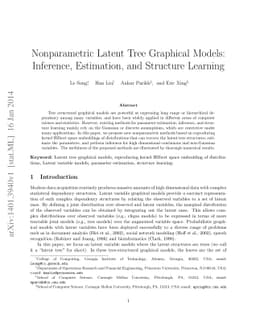 Nonparametric Latent Tree Graphical Models: Inference, Estimation, and
  Structure Learning