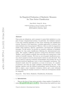 An Empirical Evaluation of Similarity Measures for Time Series
  Classification