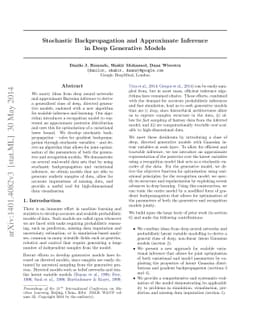 Stochastic Backpropagation and Approximate Inference in Deep Generative
  Models