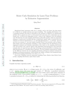 Monte Carlo Simulation for Lasso-Type Problems by Estimator Augmentation
