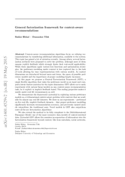 General factorization framework for context-aware recommendations