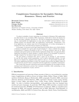Completeness Guarantees for Incomplete Ontology Reasoners: Theory and
  Practice
