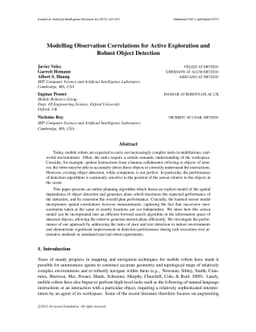Modelling Observation Correlations for Active Exploration and Robust
  Object Detection