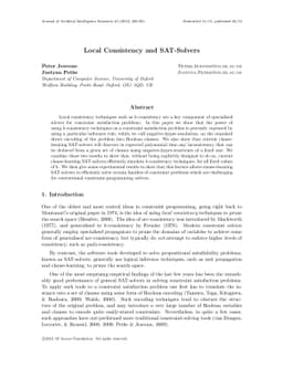 Local Consistency and SAT-Solvers