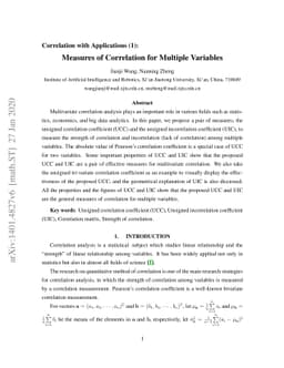 Measures of Correlation for Multiple Variables