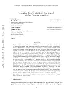 Marginal Pseudo-Likelihood Learning of Markov Network structures