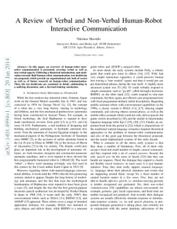 A Review of Verbal and Non-Verbal Human-Robot Interactive Communication
