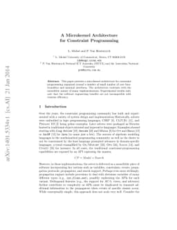 A Microkernel Architecture for Constraint Programming