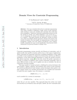 Domain Views for Constraint Programming