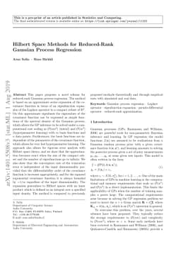 Hilbert Space Methods for Reduced-Rank Gaussian Process Regression