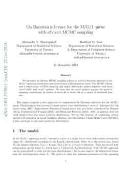 On Bayesian inference for the M/G/1 queue with efficient MCMC sampling