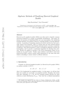 Algebraic Methods of Classifying Directed Graphical Models