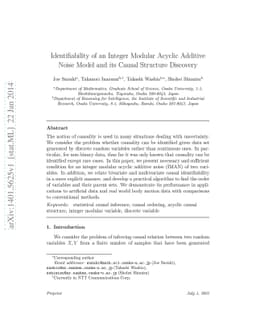 Identifiability of an Integer Modular Acyclic Additive Noise Model and
  its Causal Structure Discovery